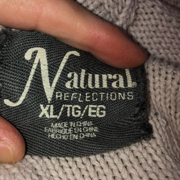 Natural Reflections Womens Size XL Beige Tan Sweater Hoodie Pullover Jacket - Picture 7 of 8